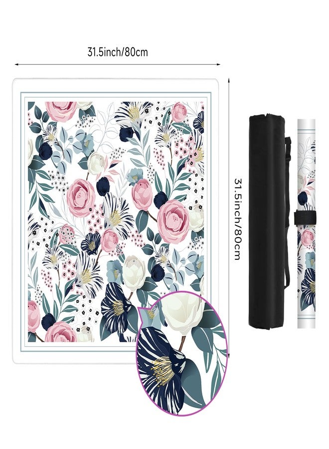 Deyimmei Mahjong Mat for Table - Non-Slip Mahjong Table Cover with Storage Pockets, Perfect Mahjong Accessories & Gifts for Women, Men, and Mahjong Enthusiasts (Rose Whispers) - Image 2